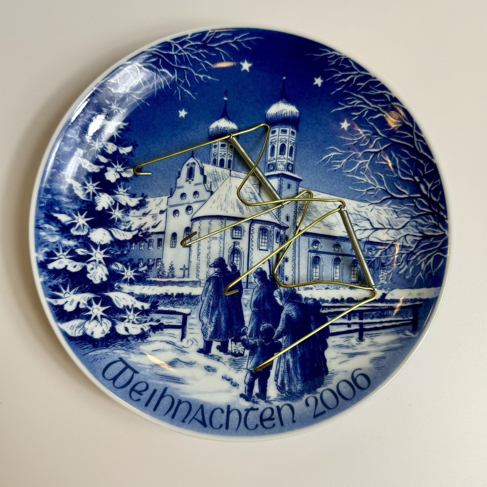 Bareuther Waldsassen 2006 Christmas Plate Benediktbeuren Bavaria Germany Blue - Picture 8 of 8